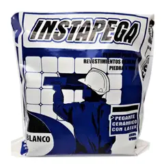 INSTAPEGA - Pegante Blanco para Piso Cerámico Interior, Piedra y Marmol 23kg