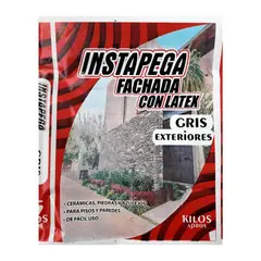 INSTAPEGA - Pegante Fachada Gris. Piedras, Azulejos, Exteriores 23 Kg