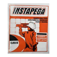 INSTAPEGA - Pegante Gris para Piso Cerámico Interior, Piedra y Marmol 23kg