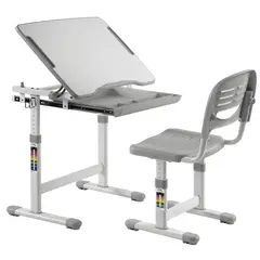 undefined - Escritorio infantil + Silla Adjustable Gris
