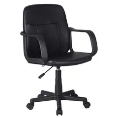 undefined - Silla de Escritorio Ejecutiva Giratoria Respaldo bajo Negra Just Home Collection