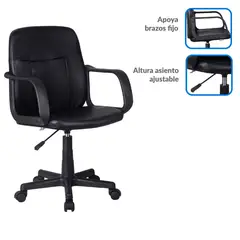 JUST HOME COLLECTION - Silla de Escritorio Ejecutiva Giratoria Respaldo Bajo 54,5x84x49,5 cm Negra