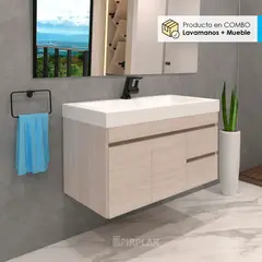 FIRPLAK - Combo Lavamanos Genova 94x48 Blanco Mueble Viteli Cierre Lento Mali