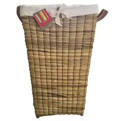 undefined - Canasto Ropa Junco Tejido Mano Con Manija 38x54x30 cm