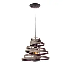 ILUMECO - Lampara Colgante Iroko Techo 1 Luz Rust