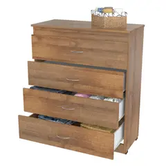 INVAL - Cómoda 4 Cajones 96X80X37.5 Amaretto