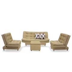 INDUSTRIAL BASESTILOS - Juego de Sala Moltochic 3 Posiciones Sintético Beige