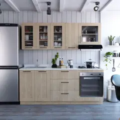 undefined - Cocina Integral Solna 2.10 Metros Roveré Incluye Mesón Poceta Izquierda con Estufa 4 Puestos a Gas + Campana + Horno