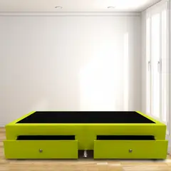 MAGIC CLASS - Base Cama Con Cajones Semidoble 120X190 Microfibra Verde