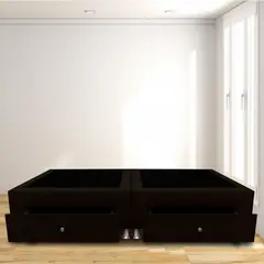 MAGIC CLASS - Base Cama Dividida Cajones Queen 160X190 Ecocuero Café
