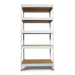 FIXSER - Estantería Metal Madera 180x90x40 cm 5 Niveles Gris