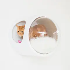 MODO - Casa Para Gatos Flotante 47x42x42cm Pequeño Blanco