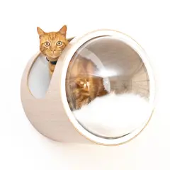 MODO - Casa Para Gatos Flotante 47x42x42cm Pequeño Gris Plata