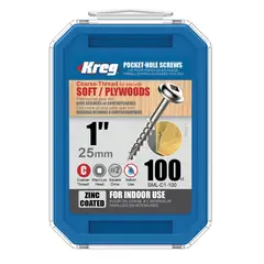 KREG - Tornillos Autoperf-25mm/1pulg8 Cab Aran Paqx100