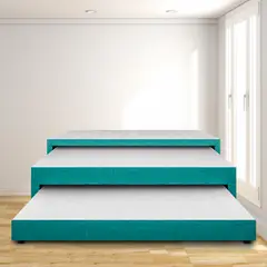 MAGIC CLASS - Cama Nido 3 Niveles Sencilla 100X190 Microfibra Azul