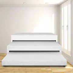 MAGIC CLASS - Cama Nido Triplex Doble 140X190 Microfibra Blanco