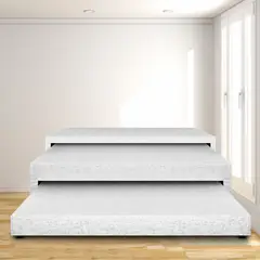 MAGIC CLASS - Cama Nido 3 Niveles Sencilla 90X190 Ecocuero Blanco