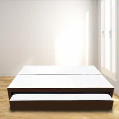 MAGIC CLASS - Cama Nido Dividida Queen 160X190 Ecocuero Café