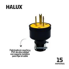 HALUX - Clavija En Caucho Polo A Tierra Soporte Metálico