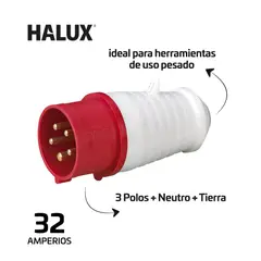 HALUX - Toma Aérea Macho Industrial De 5 Polos
