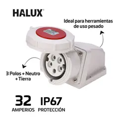 undefined - Toma Industrial Pared Exteriores Ip67 5 Polos Tapa