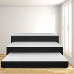 MAGIC CLASS - Cama Nido Triplex Sencilla 90X190 Ecocuero Negro