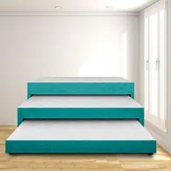 MAGIC CLASS - Cama Nido Triplex Sencilla 100X190 Microfibra Azul