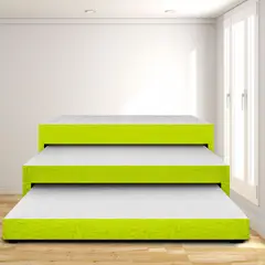 MAGIC CLASS - Cama Nido Triplex Sencilla 90X190 Microfibra Verde