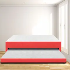 MAGIC CLASS - Cama Nido Sencilla 90X190 Ecocuero Rojo