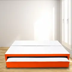 MAGIC CLASS - Cama Nido Dividida Queen 160X190 Microfibra Naranja