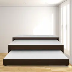 MAGIC CLASS - Cama Nido 3 Niveles Semidoble 120X190 Ecocuero Café