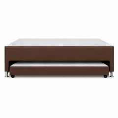 MAGIC CLASS - Cama Nido Sencilla 90X190 Ecocuero Café