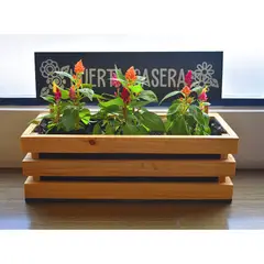 CASA BONITA - Huerta Madera Rectangular Casera 24x35x55cm Pino