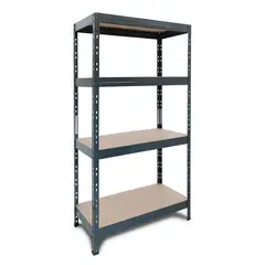 FIXSER - Estantería Metal/Madera sin Tornillos 176x75x40 cm 4 Niveles Gris