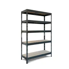FIXSER - Estantería Metal/Madera sin Tornillos 176x120x50 cm 5 Niveles Gris