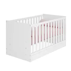 MUEBLES 2020 - Cuna para Bebé Natal Blanco 133,2x77x75 cm en MDP 15 mm