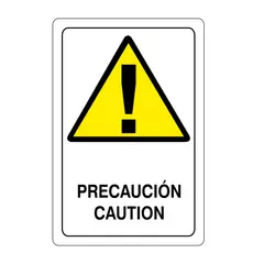 GENERICO - Señal Precaución 22X15Cm Vinilo Adhesivo