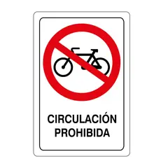 GENERICO - Señal Circulación Prohibida 22X15Cm Vinilo Adhe