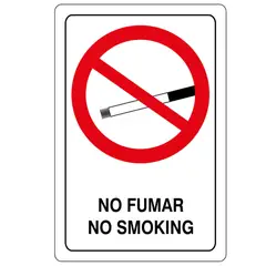 GENERICO - Señal No Fumar 22X15 Vinilo Adhesivo