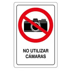 GENERICO - Señal No Utilizar Cámaras 32.5X22.5Cm Vinilo Ad