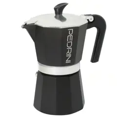 PEDRINI - Cafetera 12 Tazas 45cc Moka Espress Negra