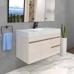 FIRPLAK - Mueble Viteli Cierre Lento Mali Con Lavamanos Oslo 94X48 Cm Blanco