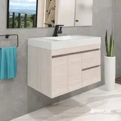 FIRPLAK - Mueble Viteli Cierre Lento Mali Con Lavamanos Oslo 79X48 Cm Blanco