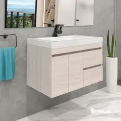 FIRPLAK - Mueble Viteli Cierre Lento Mali Con Lavamanos Siena 79X48 Cm Blanco