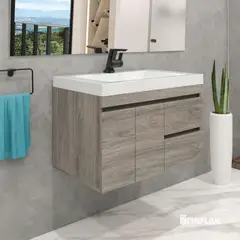 FIRPLAK - Mueble Viteli Cierre Lento Tambo Con Lavamanos Siena 79X48 Cm Blanco