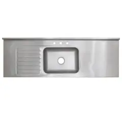 GENERICO - Lavaplatos Sobreponer 180X60 Acero Inox Satin Cent