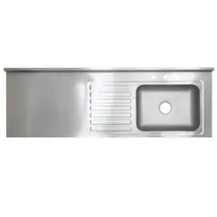 GENERICO - Lavaplatos Sobreponer 180X60 Acero Inox Satin Dere