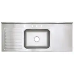 GENERICO - Lavaplatos Sobreponer 150X60 Acero Inox Satin Cent