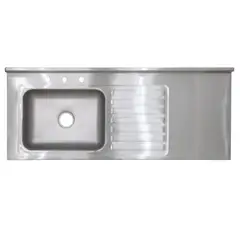 GENERICO - Lavaplatos Sobreponer 150X60 Acero Inox Satin Izqu