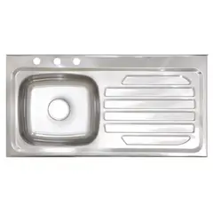 GENERICO - Lavaplatos Sobreponer 100X50 Acero Inox Izquier
